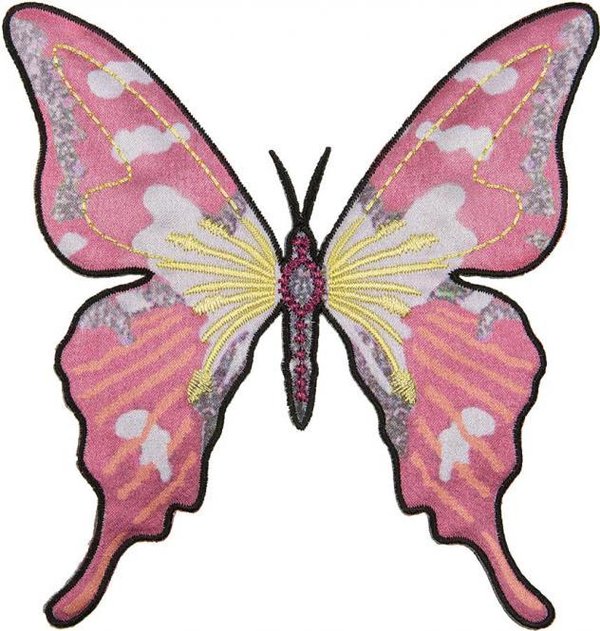 Applikation Schmetterling Rosa 12,5cm